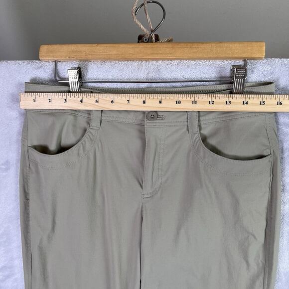 Eddie Bauer Hiking Pants Women's 8 Tan Pockets Nylon Belt Loops Button Ankles - Picture 4 of 15